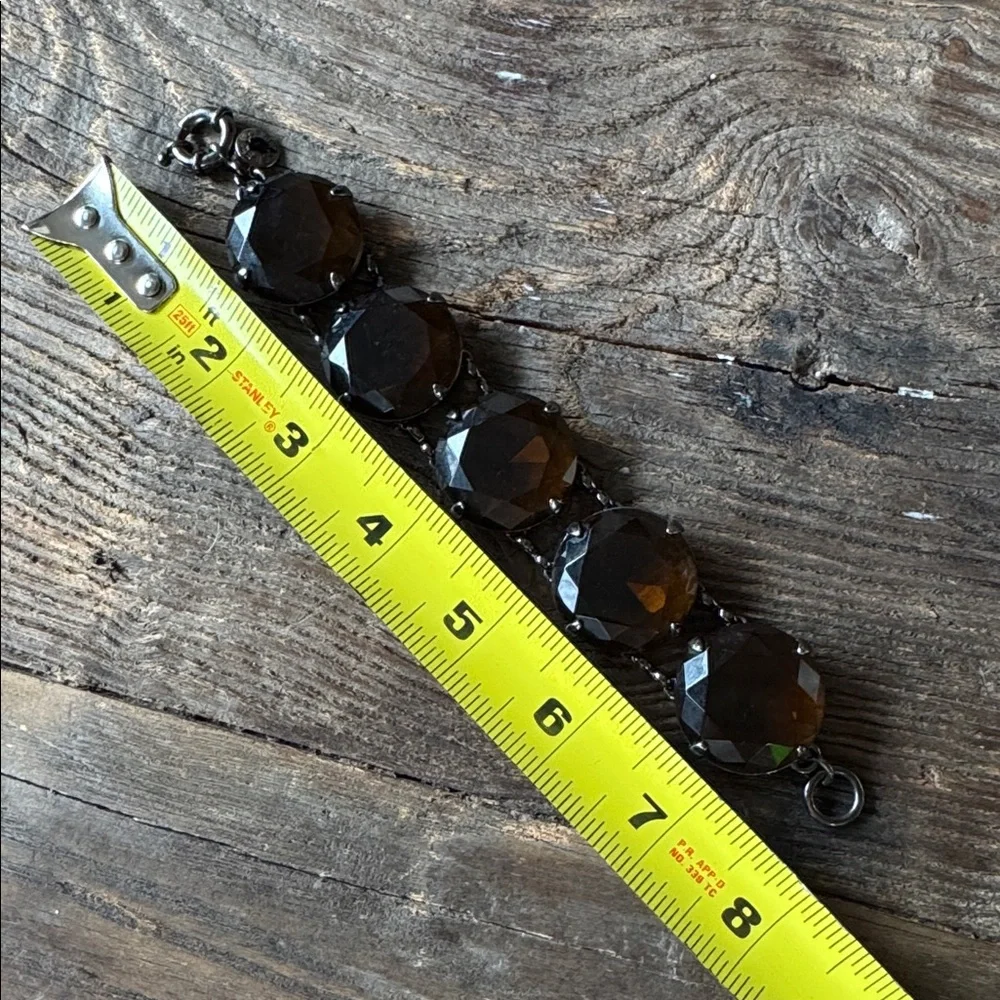 J. Crew Amber faceted glass bracelet EUC‎